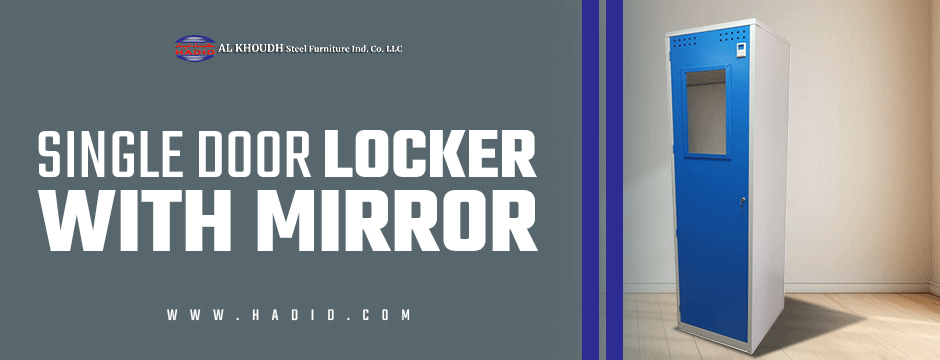 single door locker with mirror